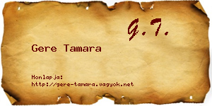 Gere Tamara névjegykártya